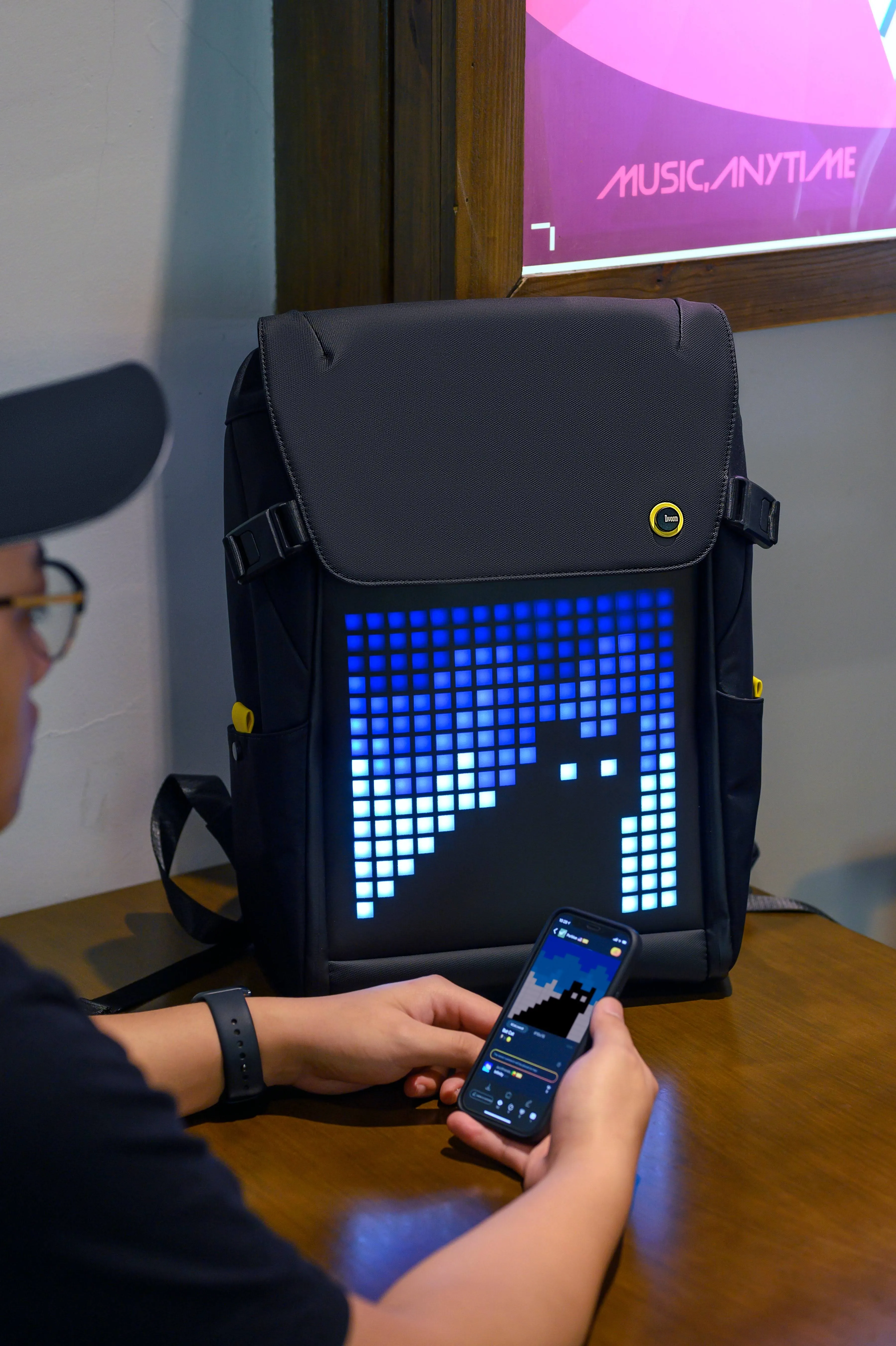 Divoom LED Display Laptop Backpack with App Control, 17 Inch Cool DIY Pixel Art Animation Fashion Backpack, Unique Gift for Men or Women