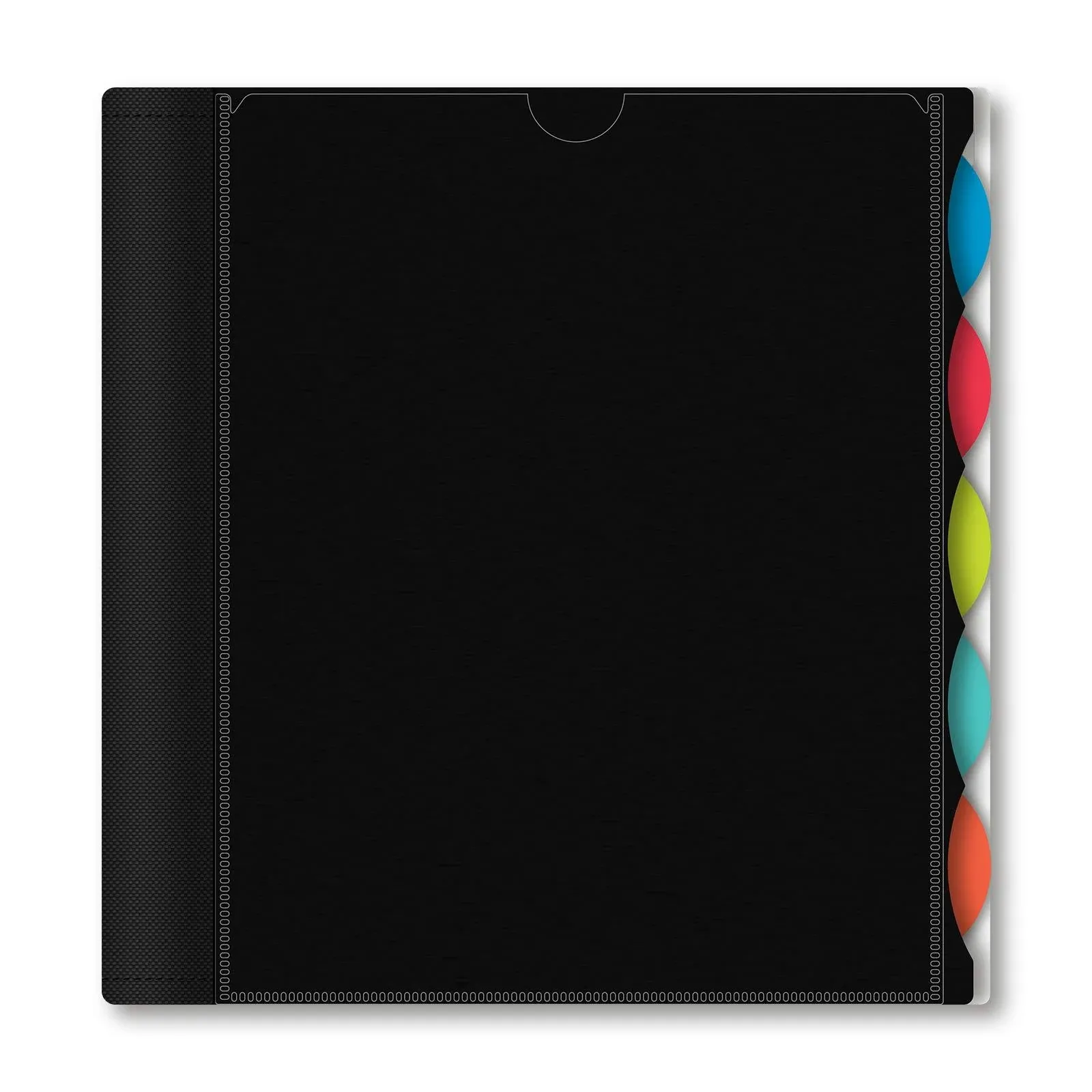 IQ+ iScholar 5-Subject Poly Cover Wirebound Notebook, College Ruled, 11 x 8.5 Inch Sheet Size, 200 Sheets, Black (59906-BK)