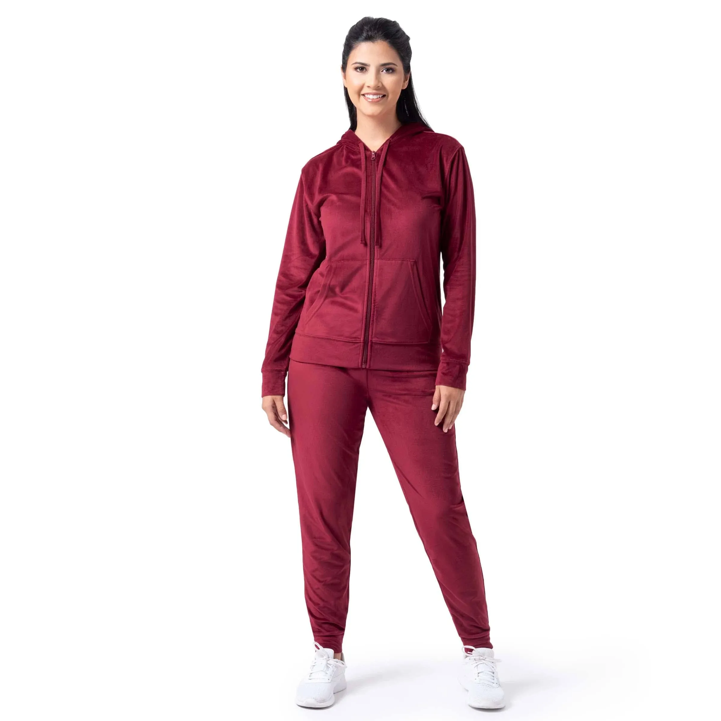 Wright's womens Velour Tracksuit 2 Piece Zip Up Hoodie and Jogger