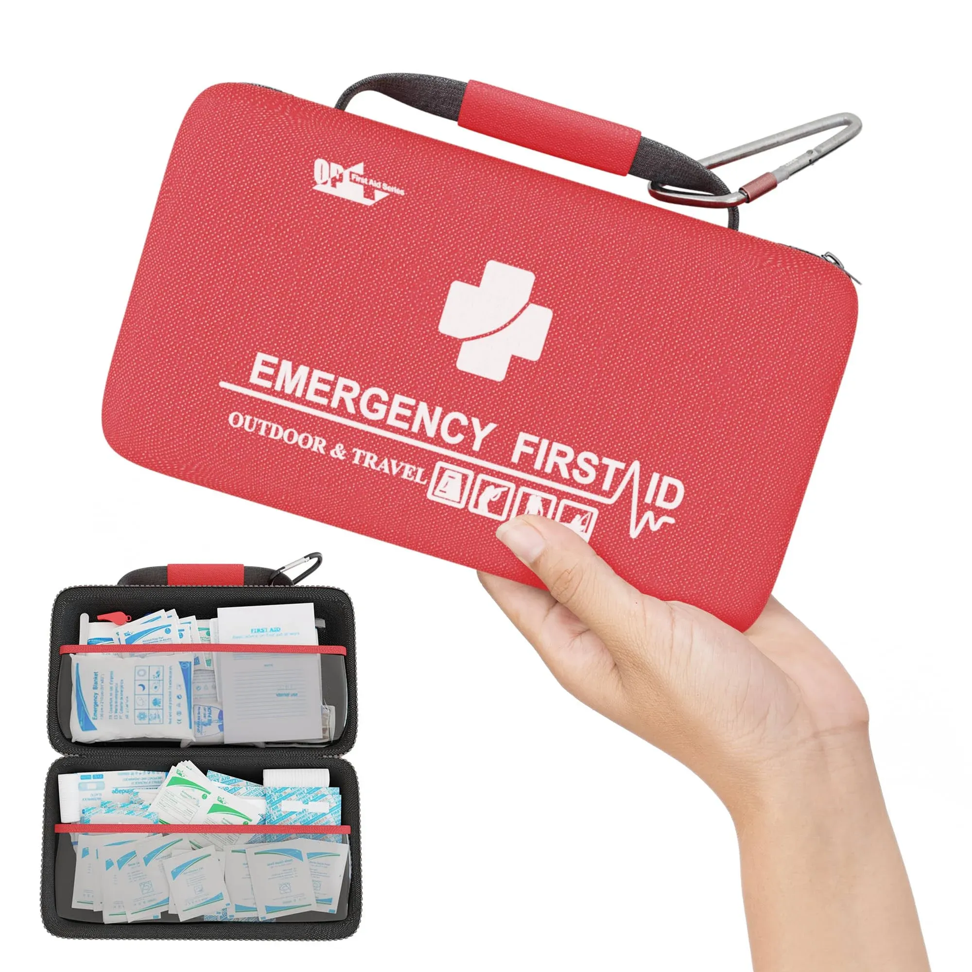 Purevacy Small First Aid Kit for Car, Office, 121 Pieces, Sturdy Red Eva Travel ...