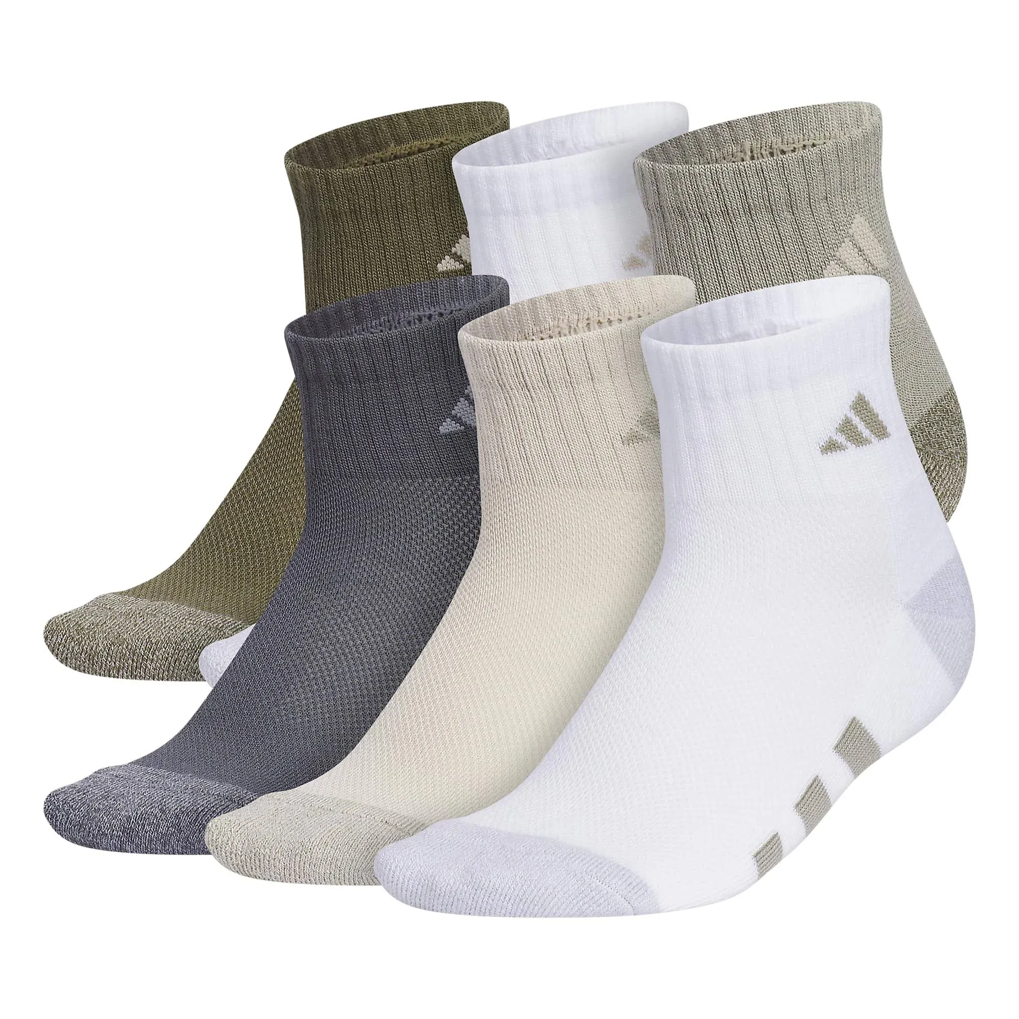 Adidas Athletic Cushioned 6-Pack Quarter Socks Kids Silver M - Training Socks