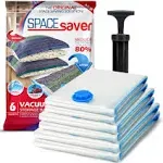 Spacesaver Premium Vacuum Storage Bags with 80% More Storage - Includes Hand-Pump for Travel - Double-Zip Seal and Triple Seal Turbo-Valve for Max