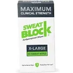 SweatBlock Maximum Strength Antiperspirant Sweat Wipes - for Excessive