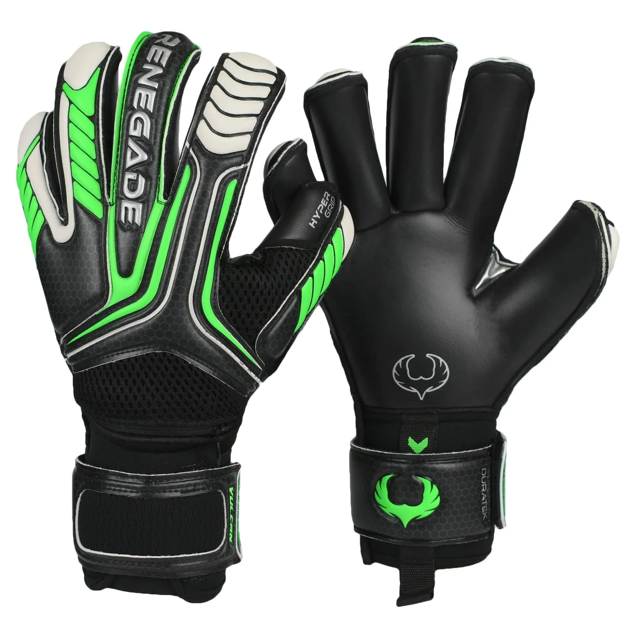 Renegade GK Vulcan Soccer Goalie Gloves with Removable Pro-Tek Fingersaves, Size ...