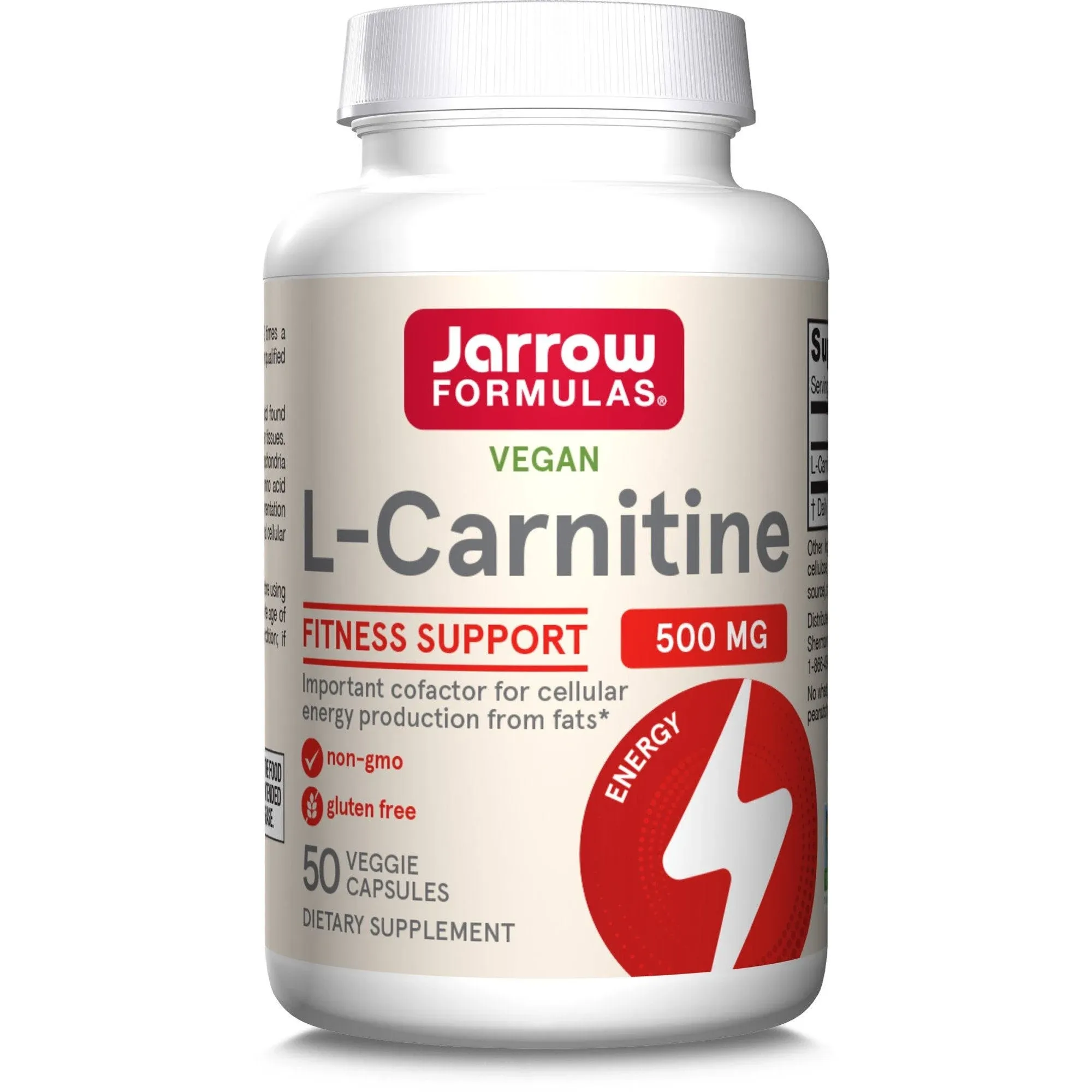 Jarrow Formulas L-Carnitine - 500 mg - 50 Capsules