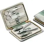 MR.GREEN Manicure Sets Pedicure Kits Stainless Steel Nail Clipper Personal Care Tools with PU Leather Case ( Green)