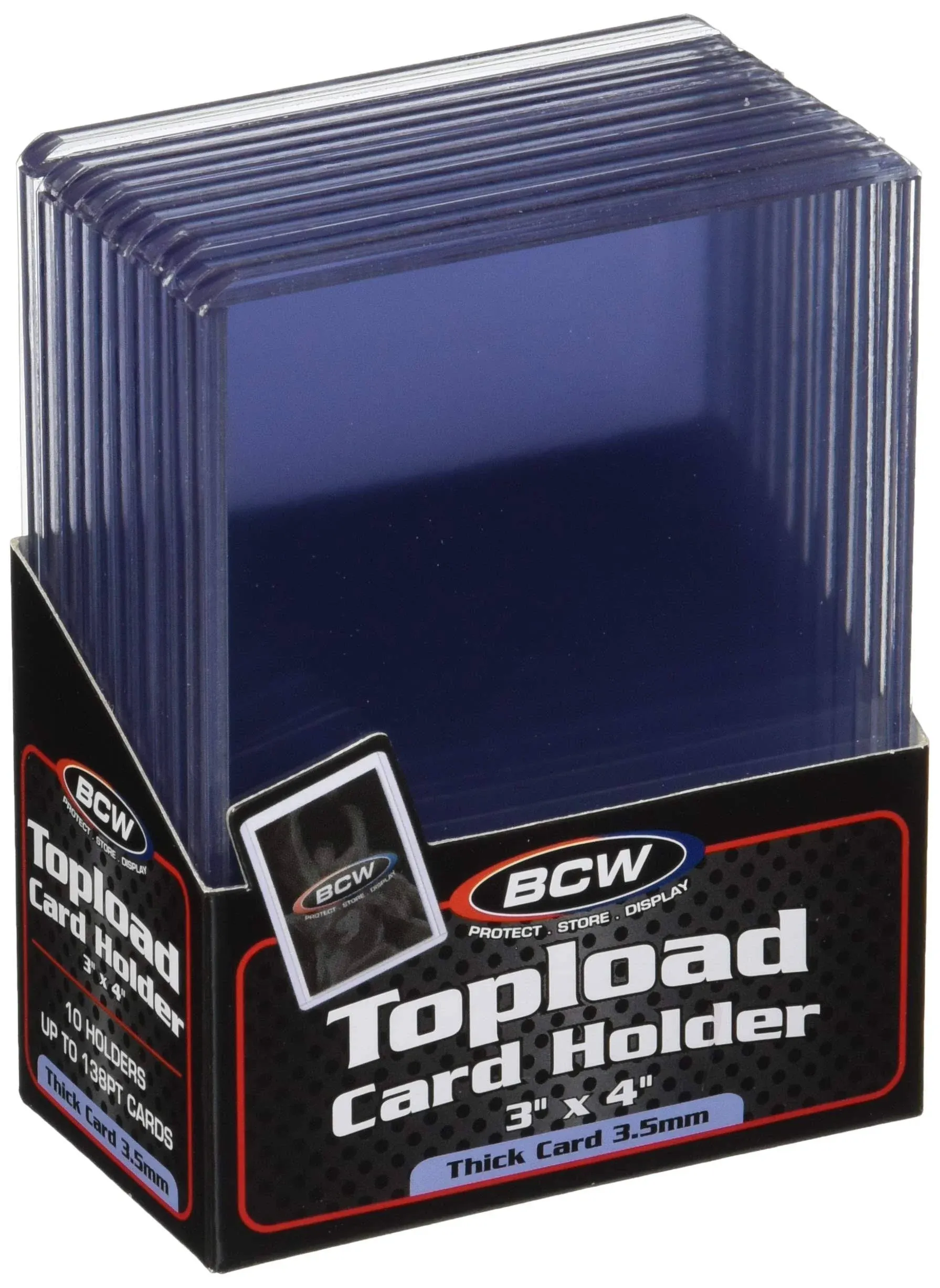 BCW 3X4 Thick Card Toploaders 1 Pack of 10 for up to 138pt Cards