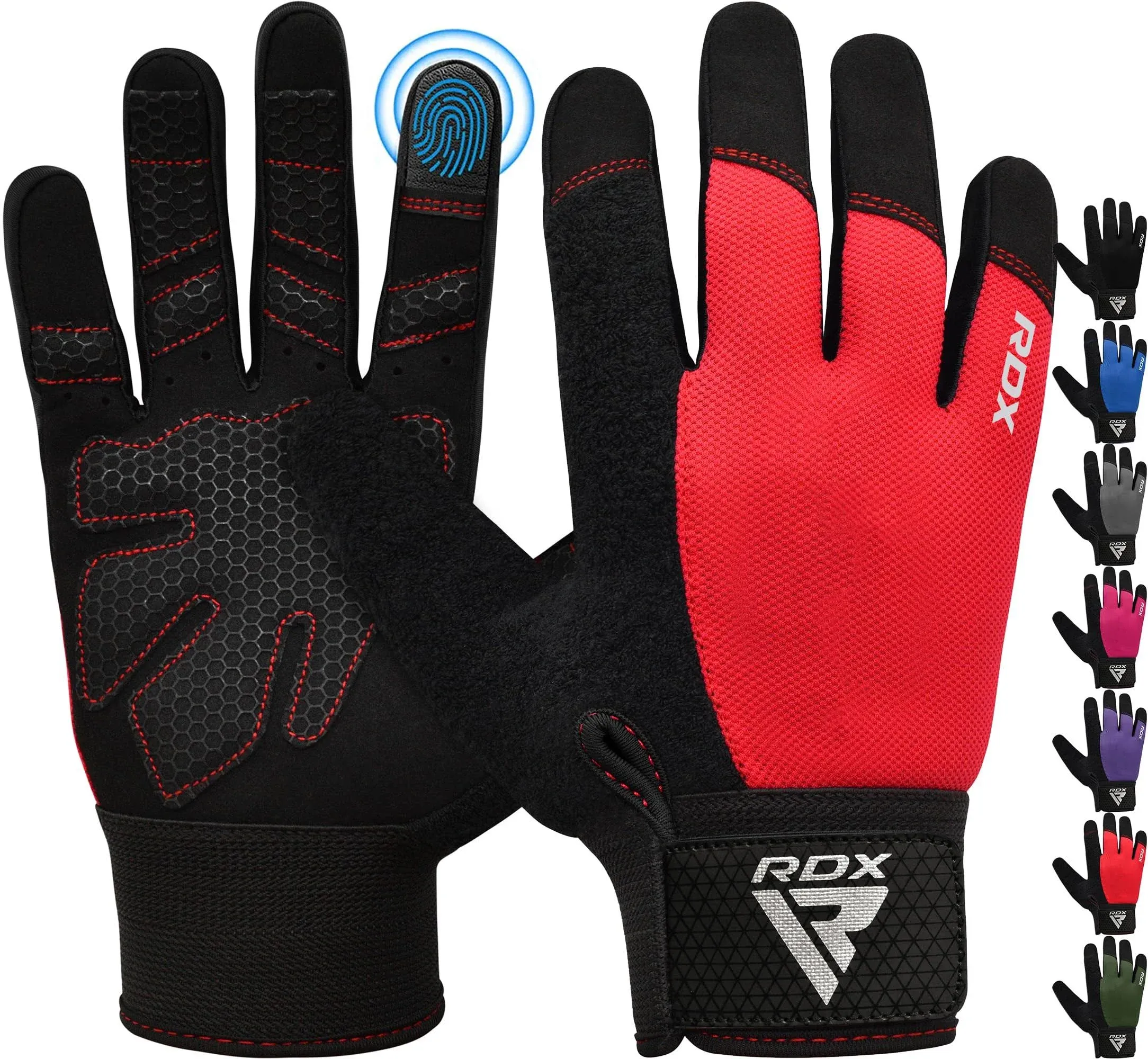 RDX Weight Lifting Gloves Gym Workout, Full Finger Touch Screen, Breathable Anti ...