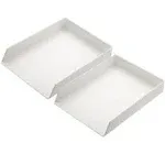 - Letter Tray Desk Organizer, Plastic, 2 Pack, White File Organizer for Desk, 