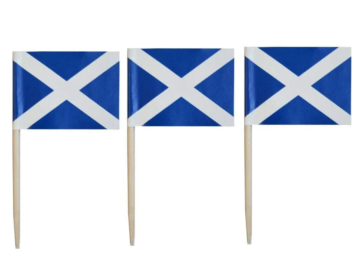 JAVD CYPS 100 Pcs Scotland Flag Scot Toothpick Flags, Small Mini Stick Cupcake ...