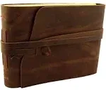 Rustic Genuine Leather Scrapbook Photo Album With Gift Box Scrapbook Style Pages