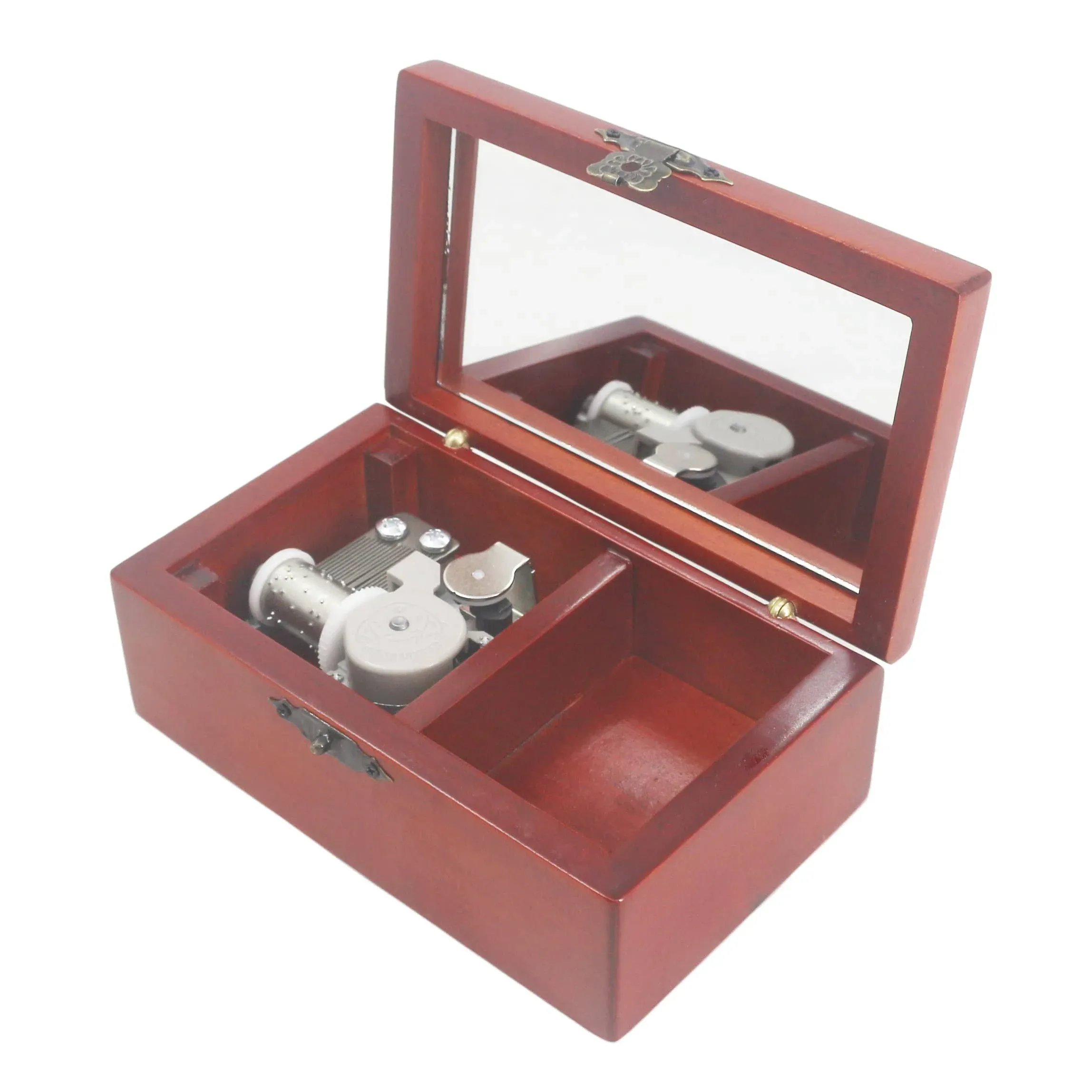 ROSIKING Wooden Music Box with Mirror Mechanism Carved Jewelry Musical Boxes ...