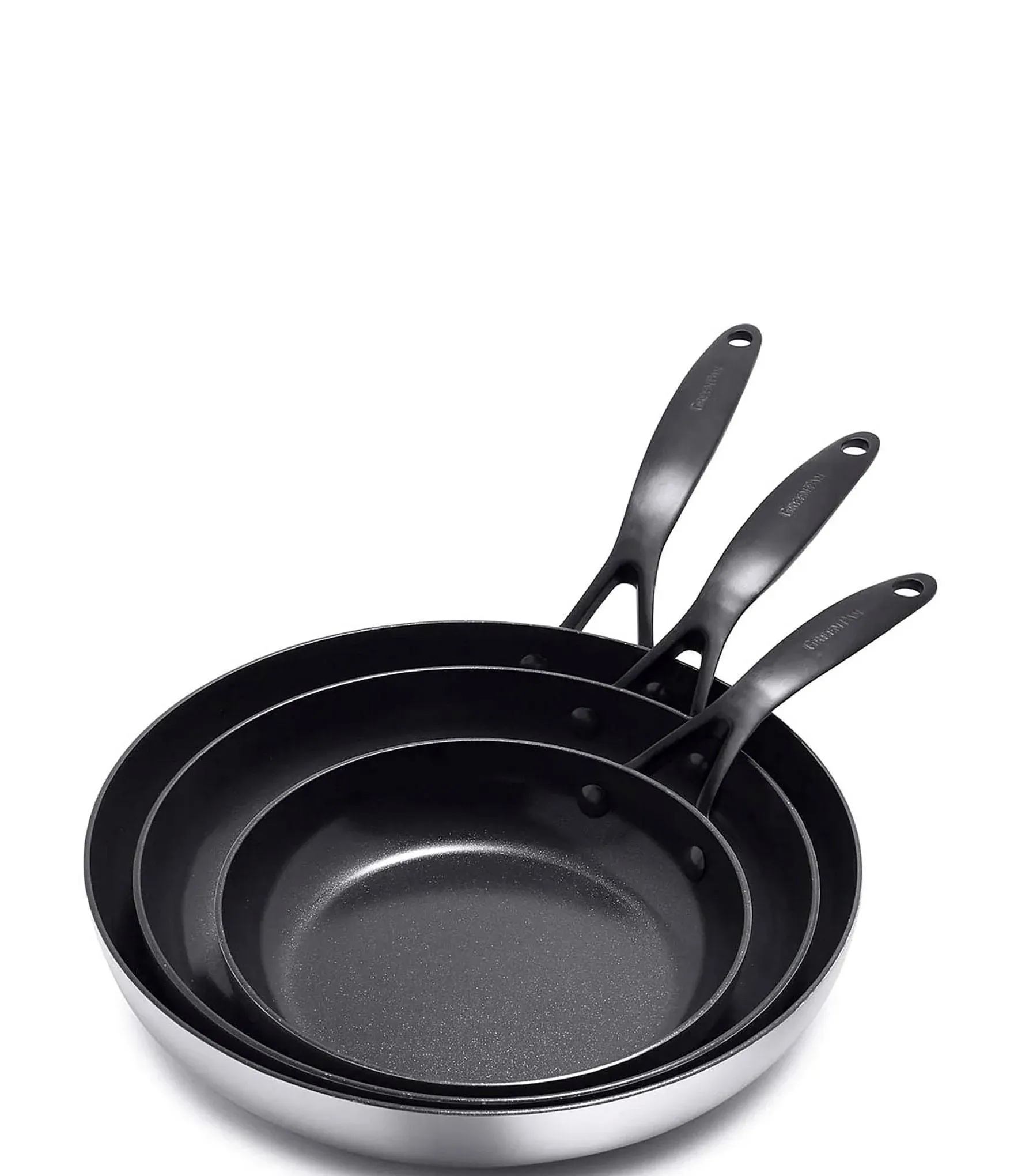 GreenPan Venice Pro Noir Ceramic Nonstick 3-Piece Frypan Set