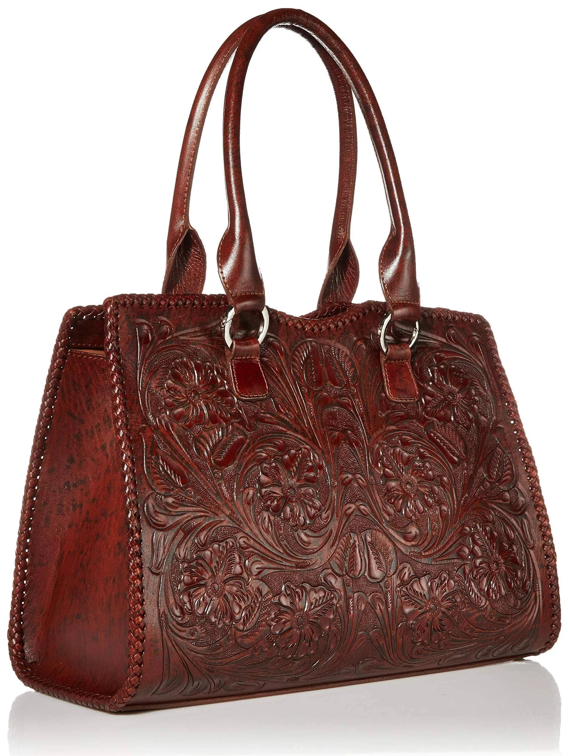 Mauzari Tooled Leather Shoulder Bag Tote for Women