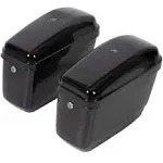 New Hard Motorcycle Saddle Bags Saddlebags w/ Mounting Kit Compatible with Harley Davidson Honda Shadow Kawasaki Vulcan VN Black