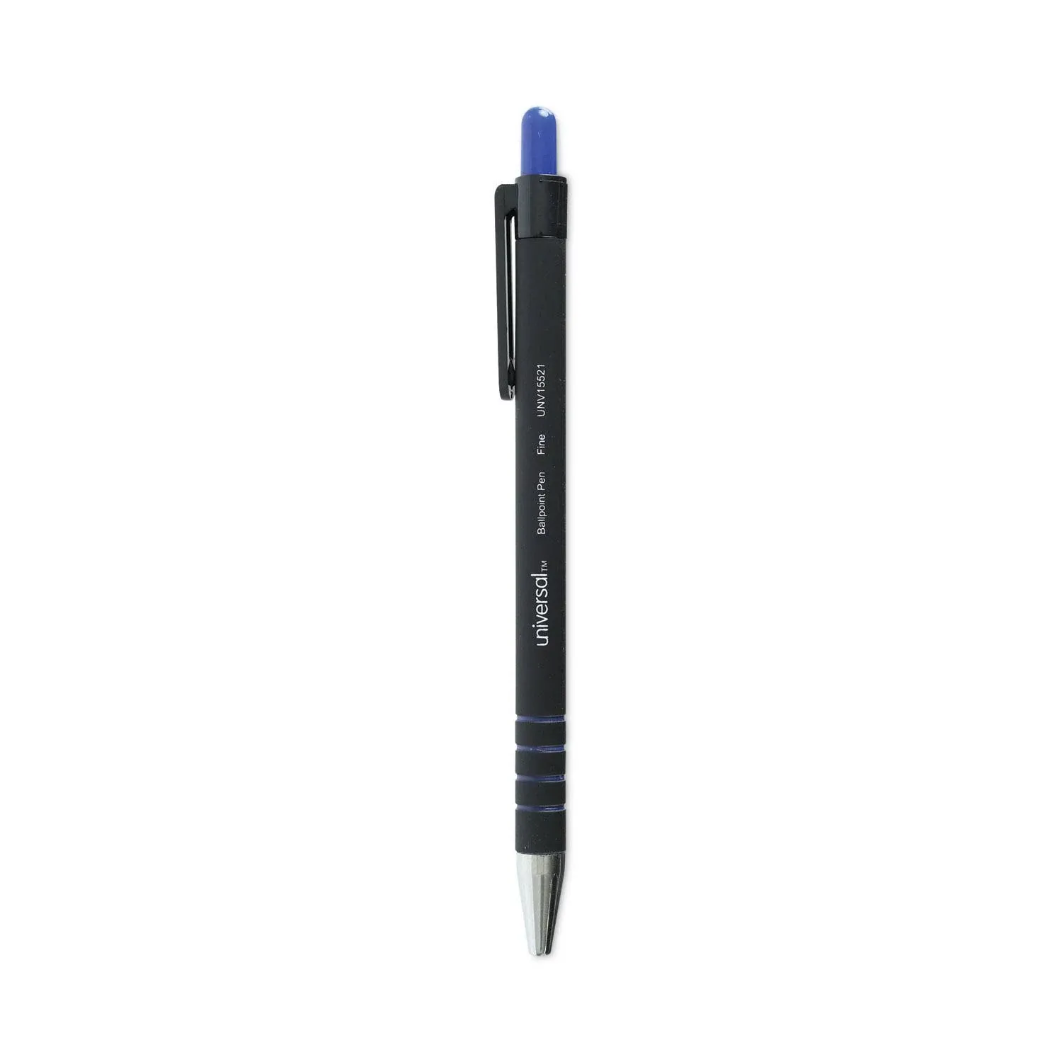 Universal Comfort Grip Ballpoint Retractable Pen Blue Ink Fine Dozen