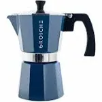 Milano Stovetop Espresso Maker Moka Pot 6 Espresso Cup - 9.3 Oz, Blue and 3 Seal