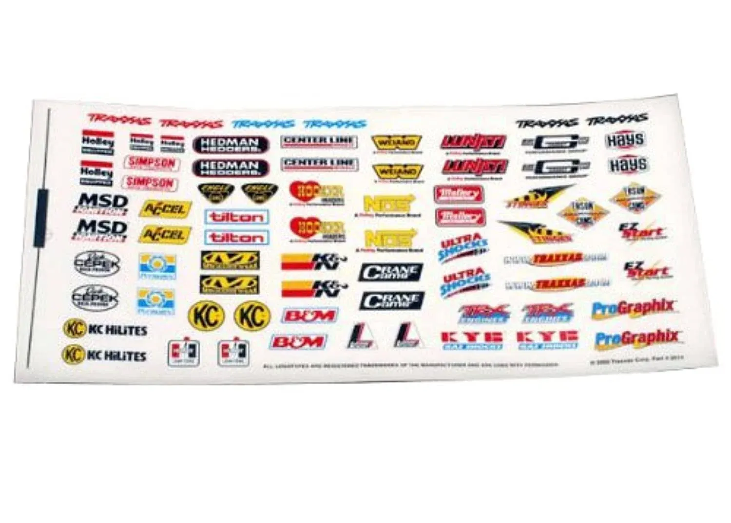 Traxxas Racing Sponsors Decal Sheet