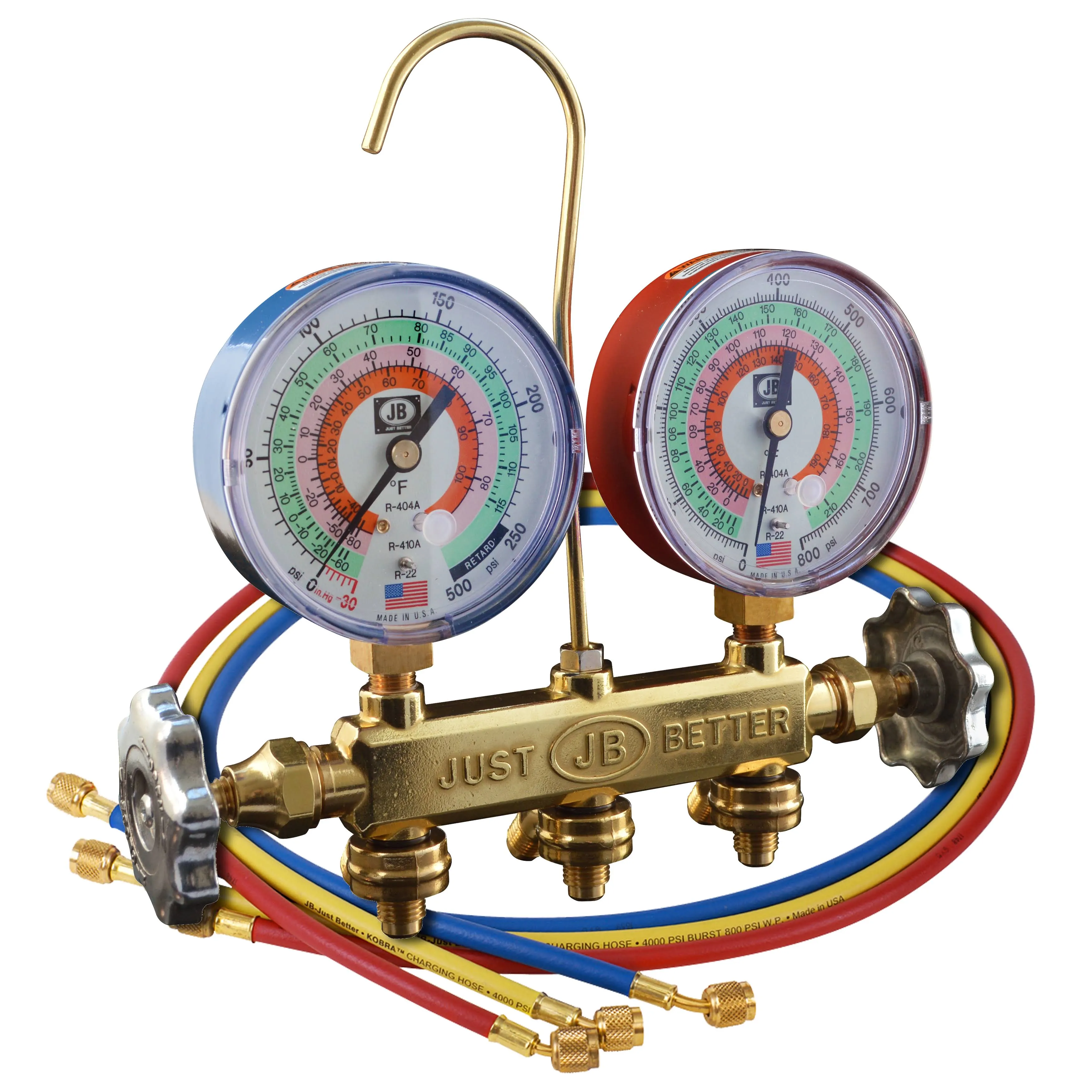 JB Industries 22233 - Patriot™ 2-Valve Brass Manifold with 60&#034; Kobra® CCLE Hoses