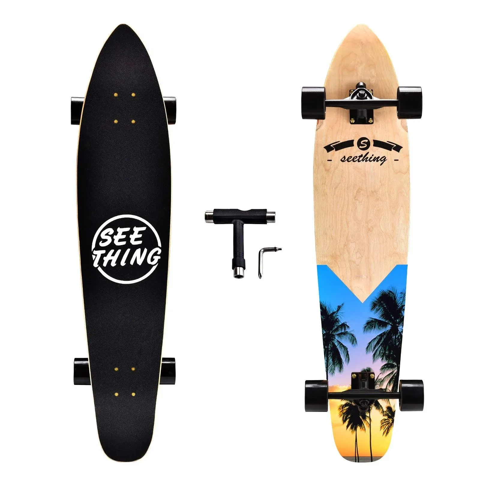 seething 42 Inch Longboard Skateboard Complete Cruiser,The Original Artisan Maple Skateboard