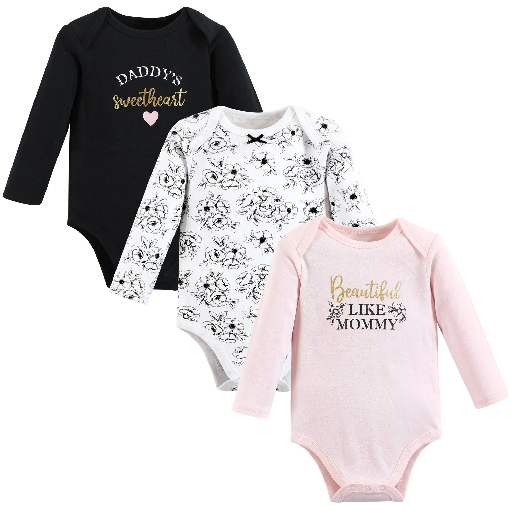 Hudson Baby Long-Sleeve Cotton Bodysuits