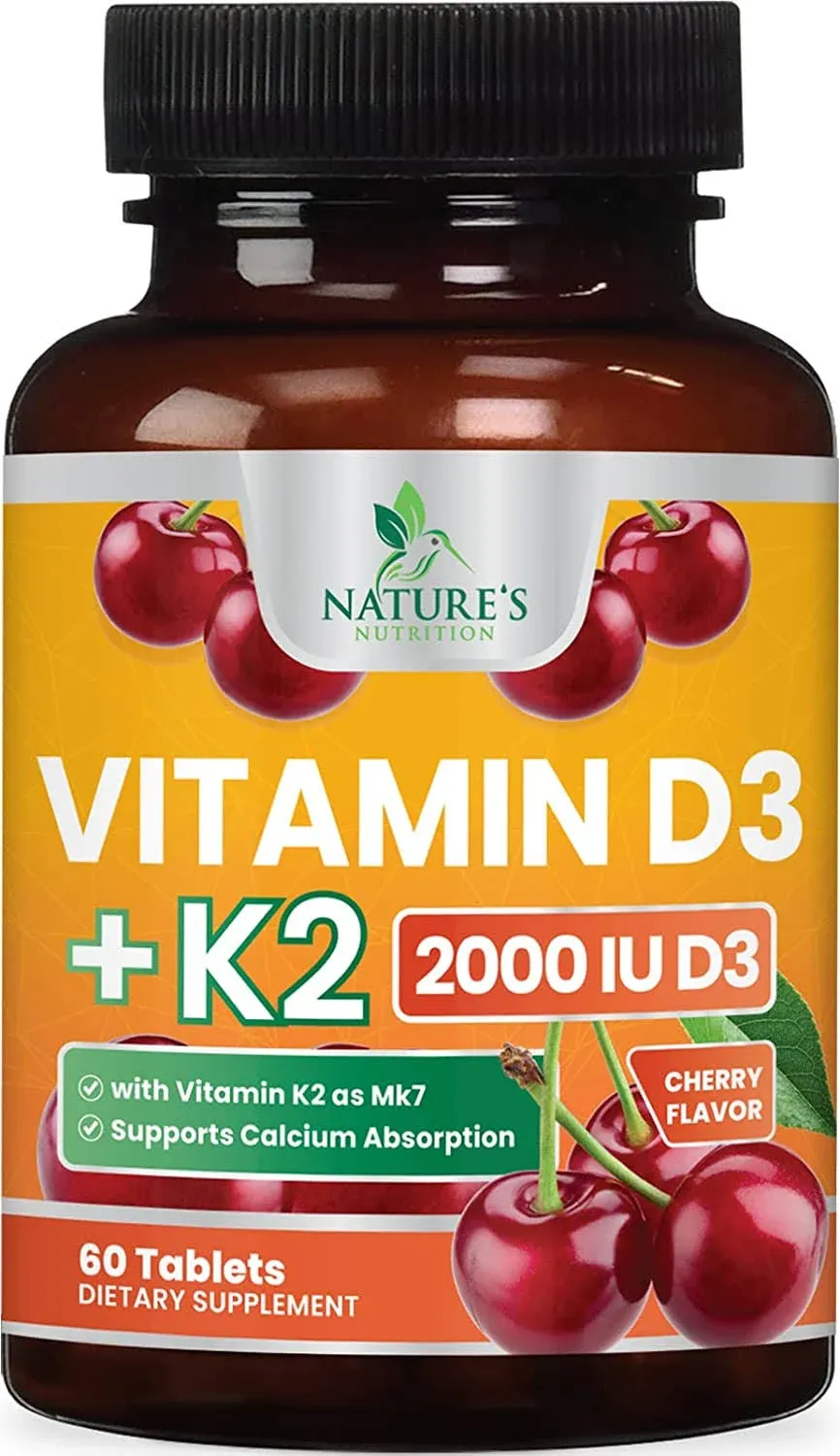 D3 K2 Vitamins 60 Count (Pack of 1)