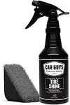 CAR GUYS Tire Shine Spray | The Perfect Shine | Durable and User Friendly Tire Dressing | Long Lasting UV Protection | 18 Oz Kit with Applicator Pad