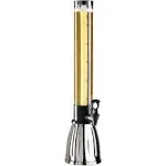 Oggi Beer Tower Beverage Dispenser, 2.75-Quart, 6-Pints with EZ-Pour Spigot, Clear Drink Dispensers for Parties, Tabletop Liquor Drinks Pourer, Stainless Steel