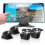 4K Backup Camera 4CH Dash Cam ＋ 10.36&#034; Quad Split Touch Screen，4 AHD Sides View