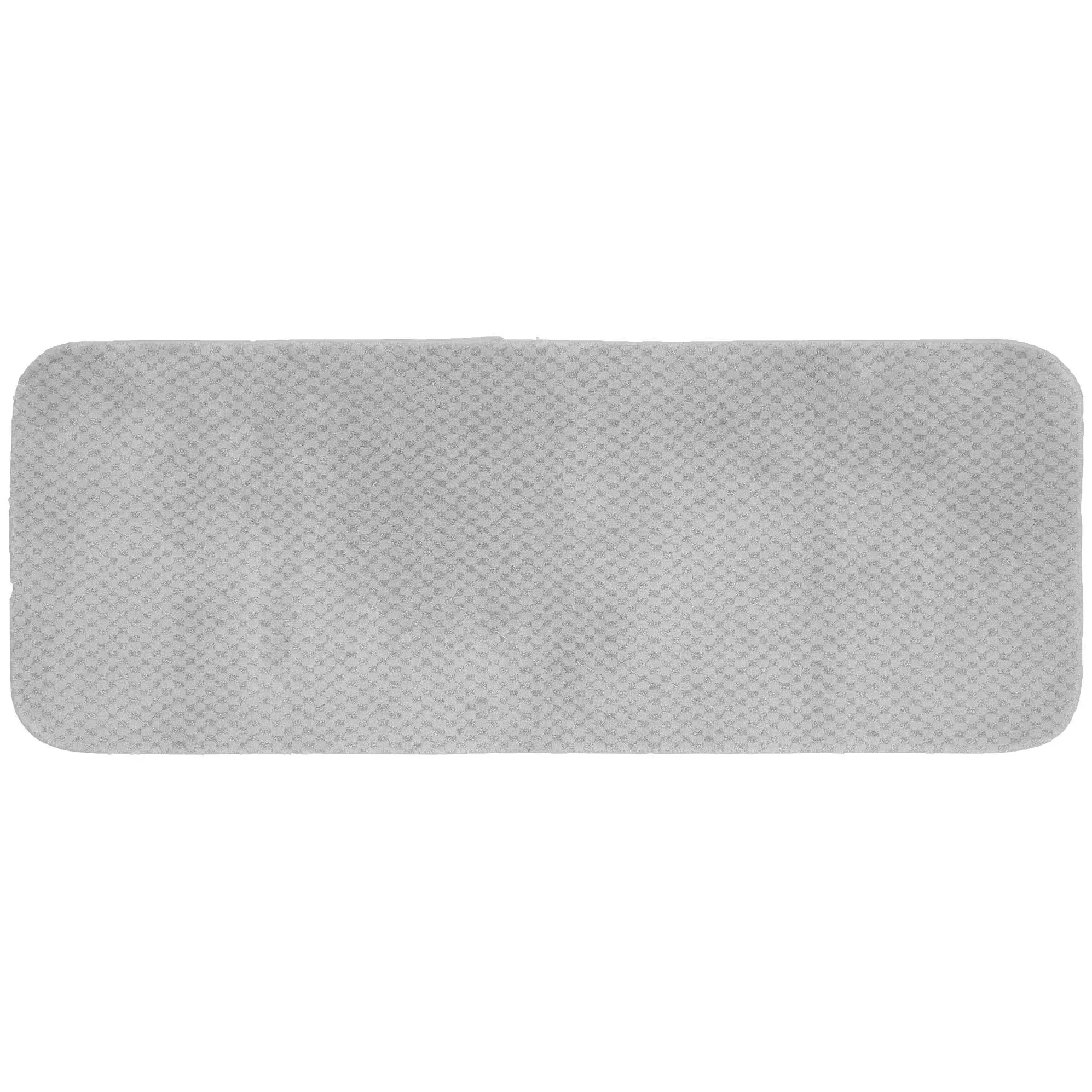 Garland Rug Cabernet 22 in. x 60 in. Nylon Washable Bath Rug Runner Platinum Gray