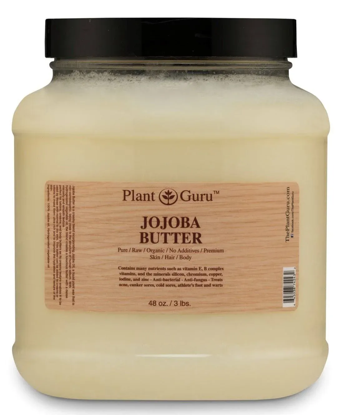 Plant Guru Jojoba Body Butter 3 lb. 100% Pure Raw Fresh Natural Cold Pressed ...