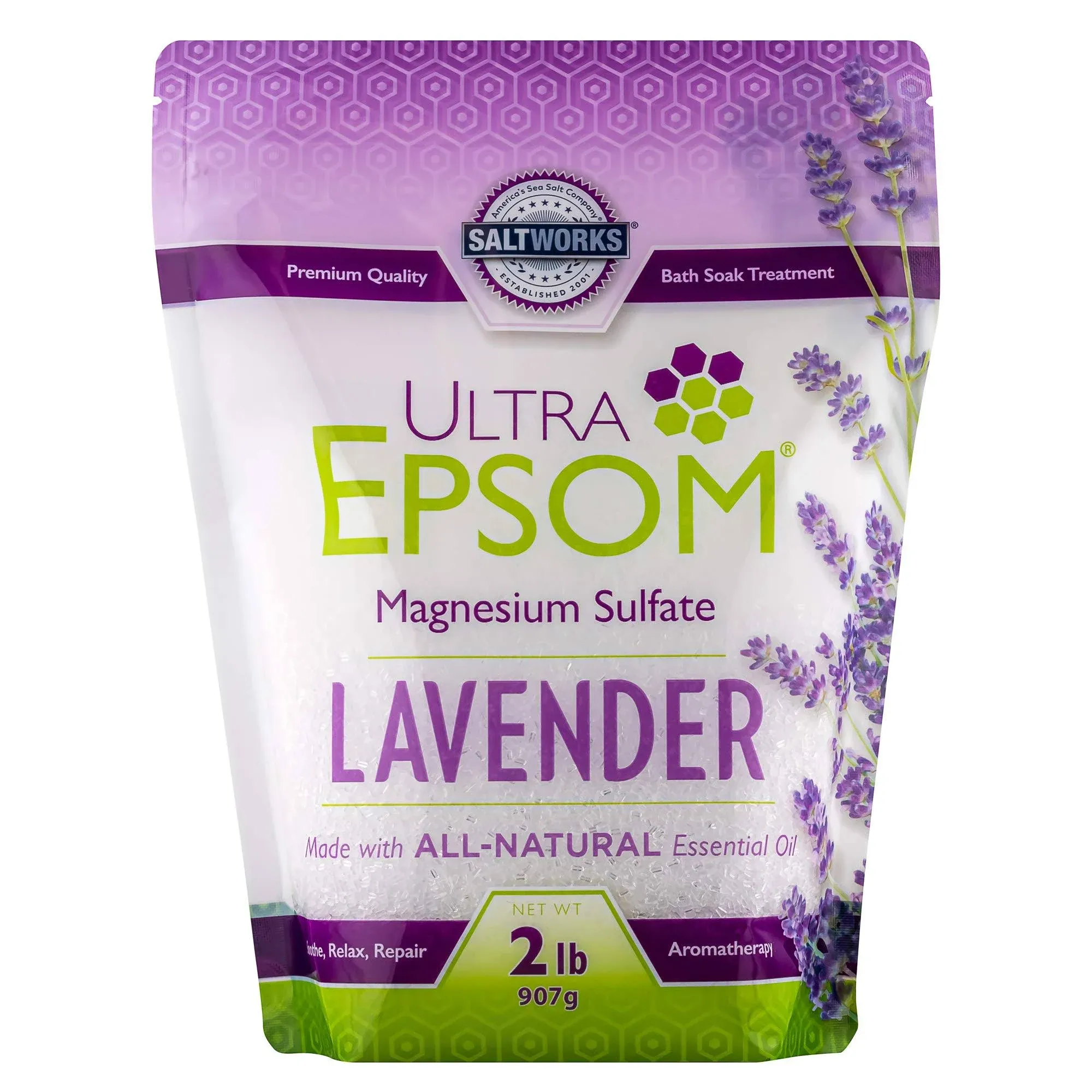 Saltworks Ultra Epsom Salt - Lavender 2 lb