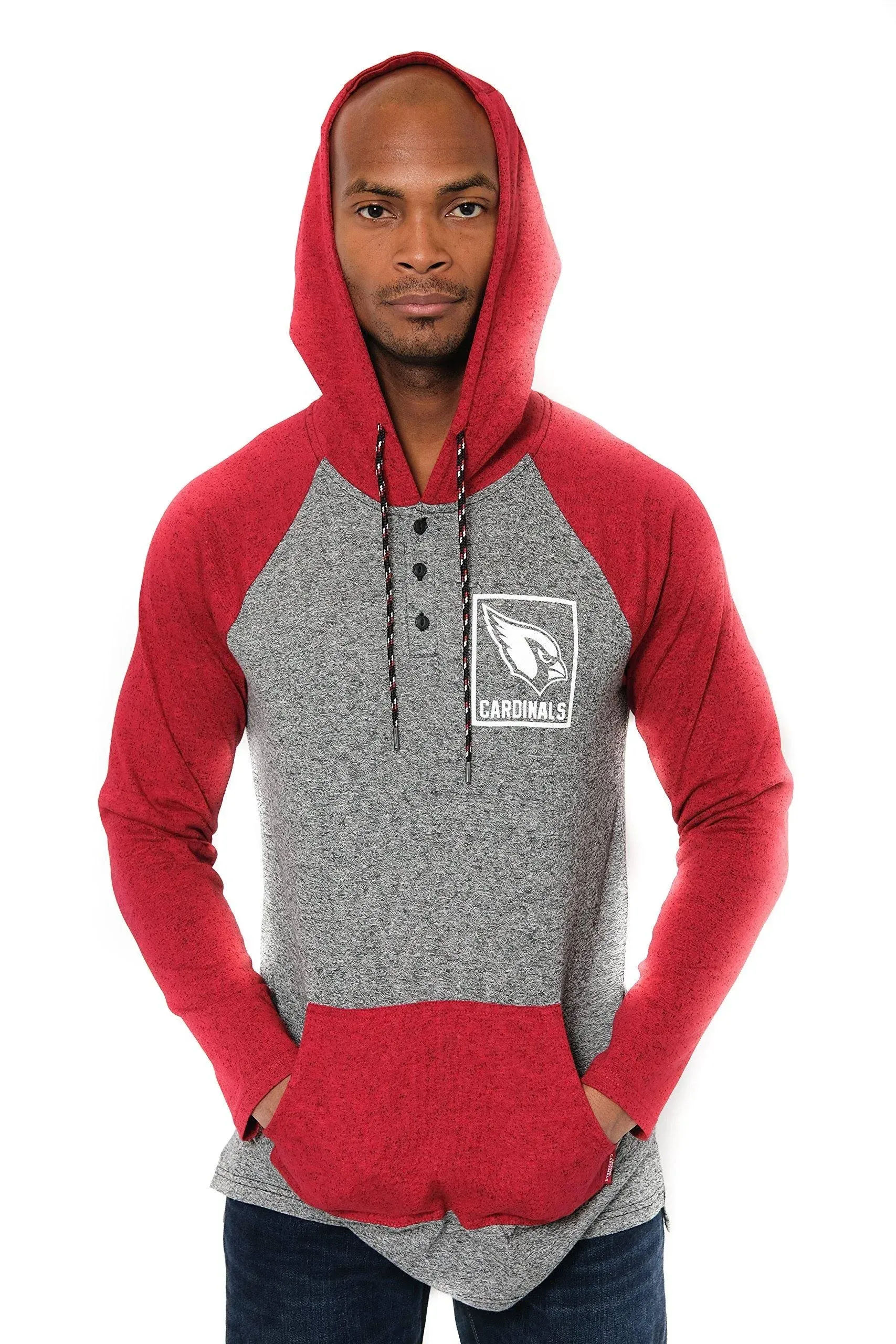 Ultra Game NFL Mens Fleece Hoodie Pullover Sweatshirt Henley