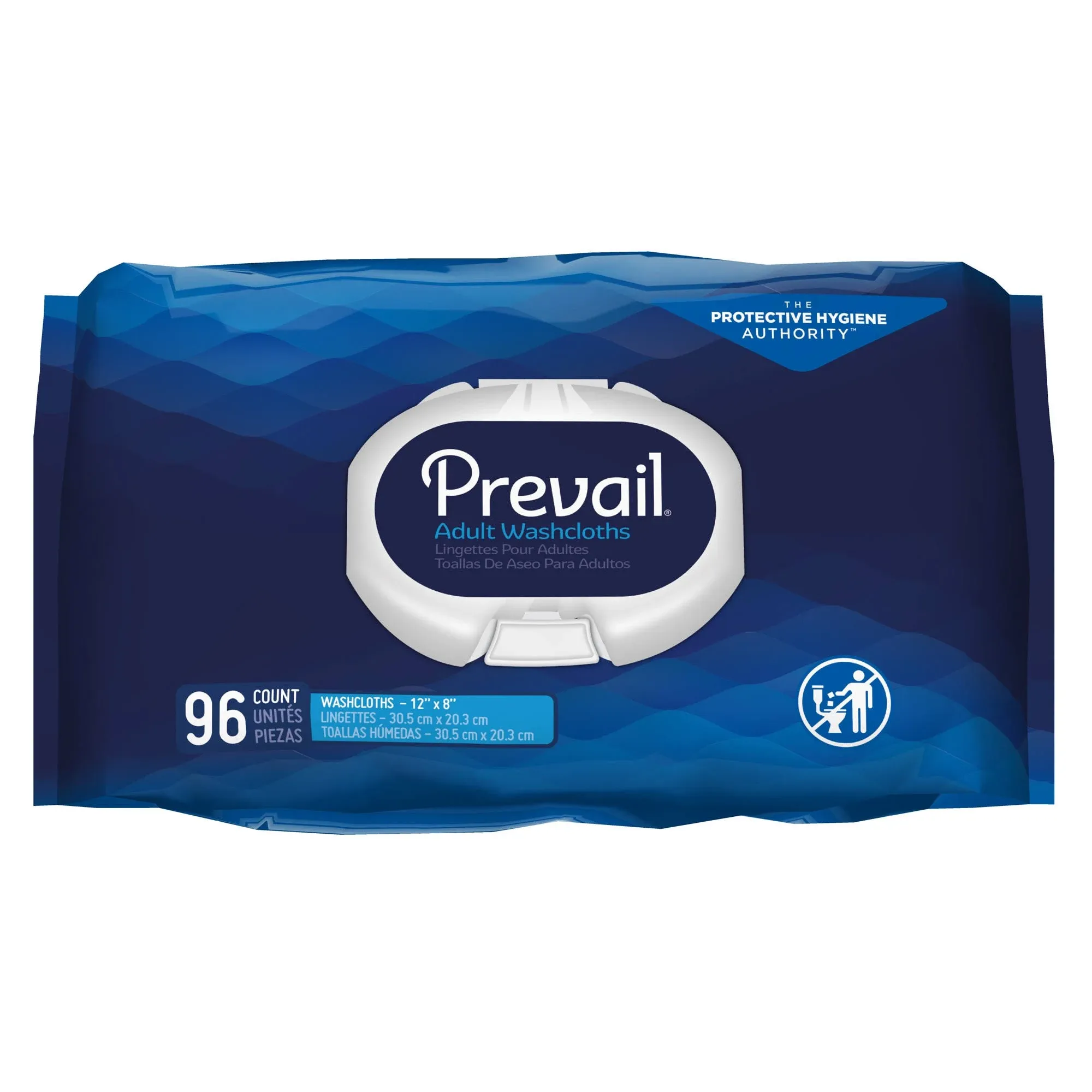 Prevail Adult Wipe or Washcloth 8 x 12&#034; 1 Pack 96 Wipes