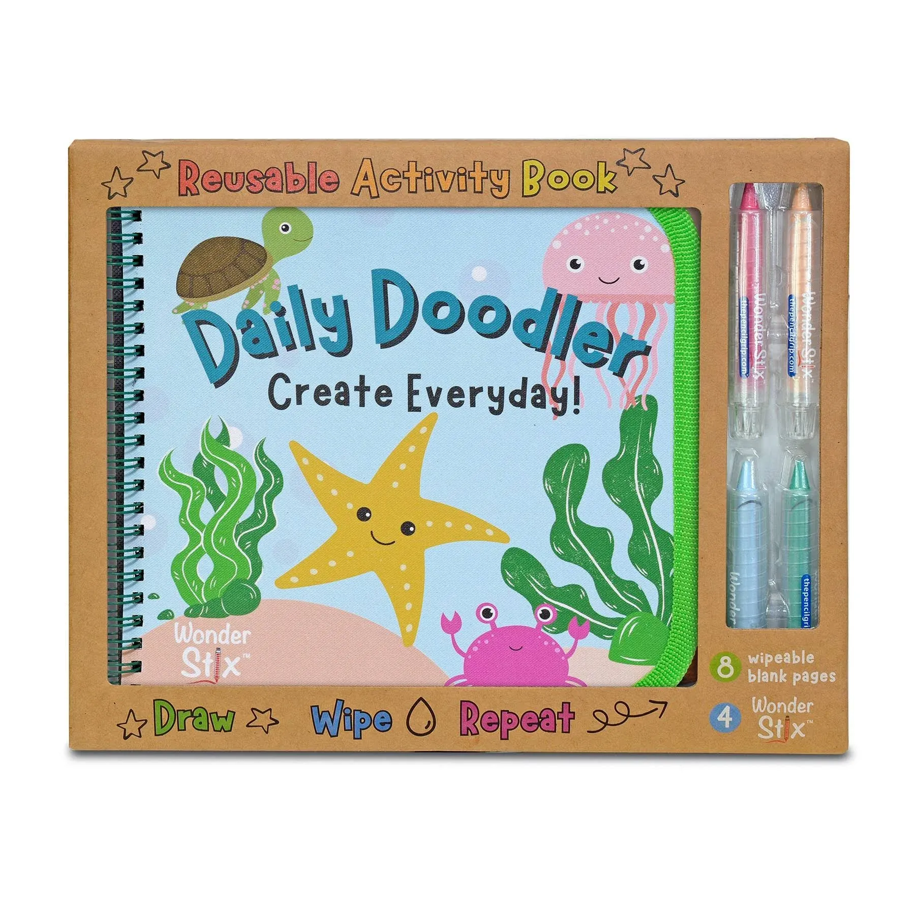 The Pencil Grip Reusable Activity Book Daily Doodler Sea Life Cover (TPG-844)