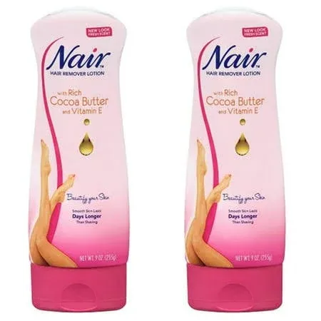 2-Pack NEW Nair Hair Remover Cream, Cocoa Butter, 9 oz (packaging may vary)