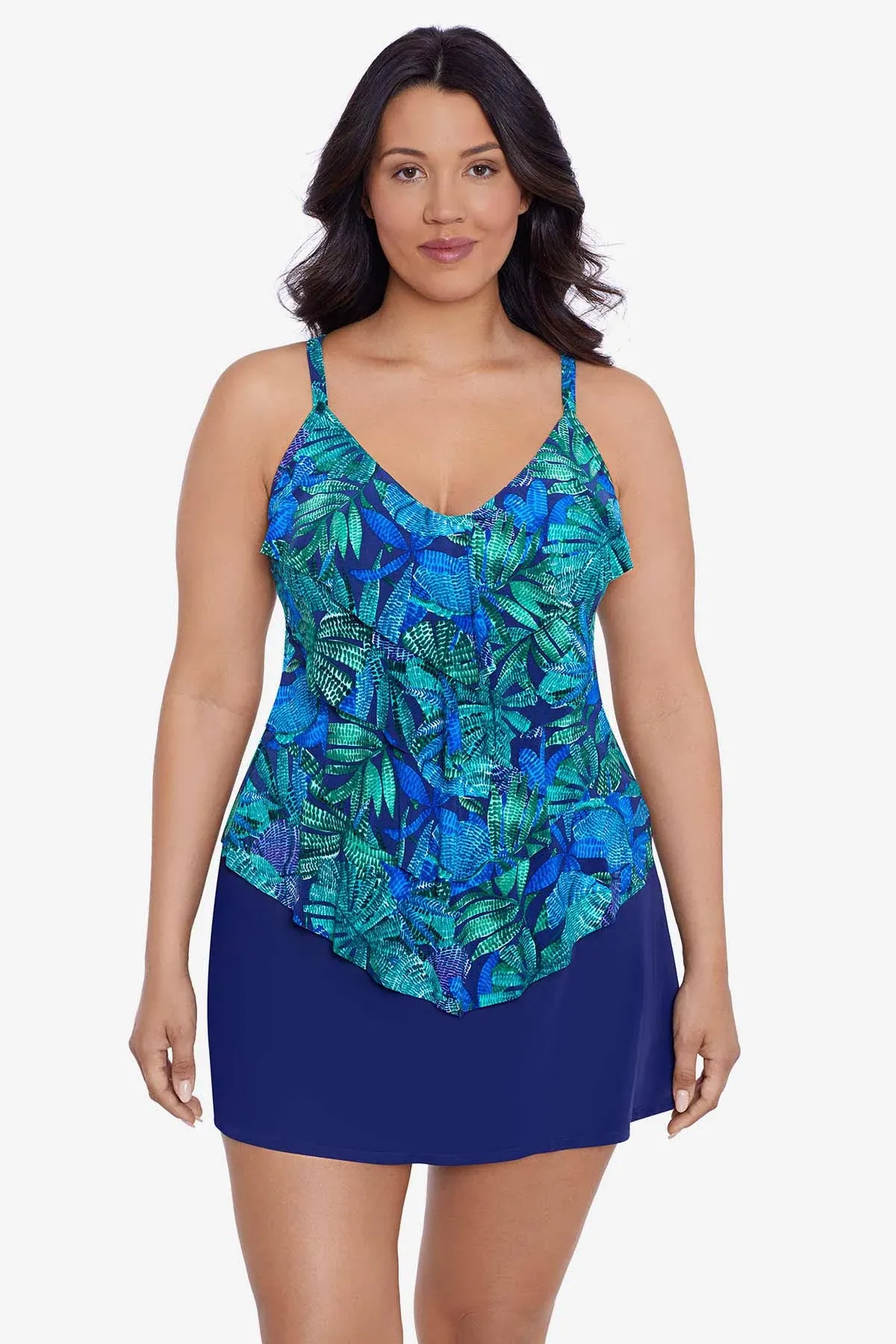 Women's Trimshaper Lena Swimsuit Tankini Top, Size: 12, Mosaic Jungle