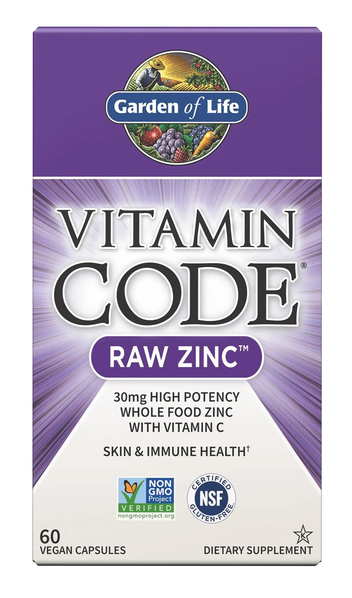 Garden of Life Vitamin Code Raw Zinc - 60 Kapseln