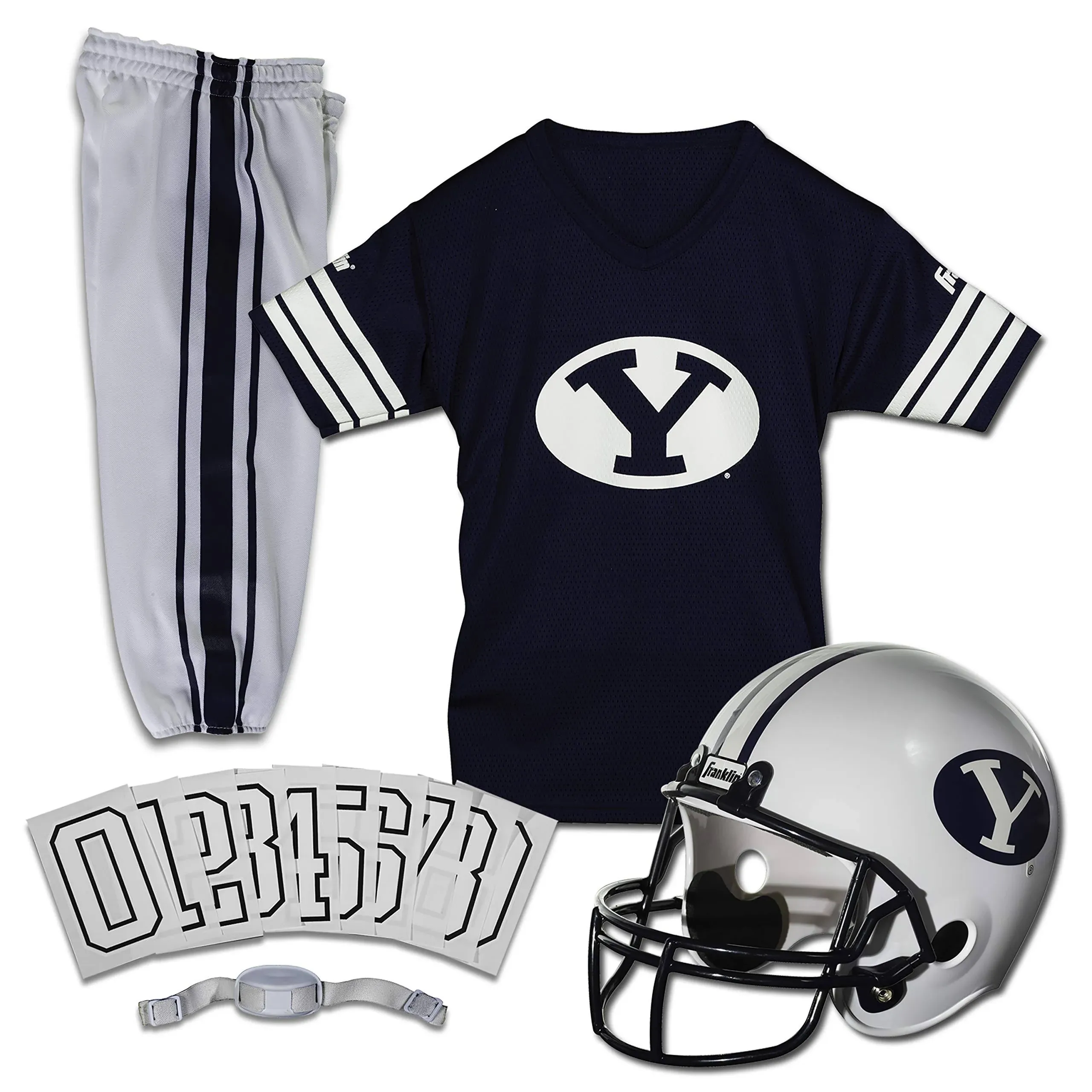 Franklin Sports NCAA Deluxe Football Uniform Set, BYU Cougars / Small