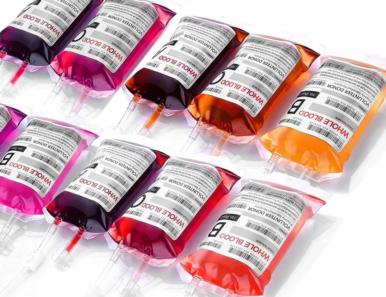 Wynk Live Blood of Theme Parties Blood Bags for Drink Cups,10 IV Bags 11.5 fl oz