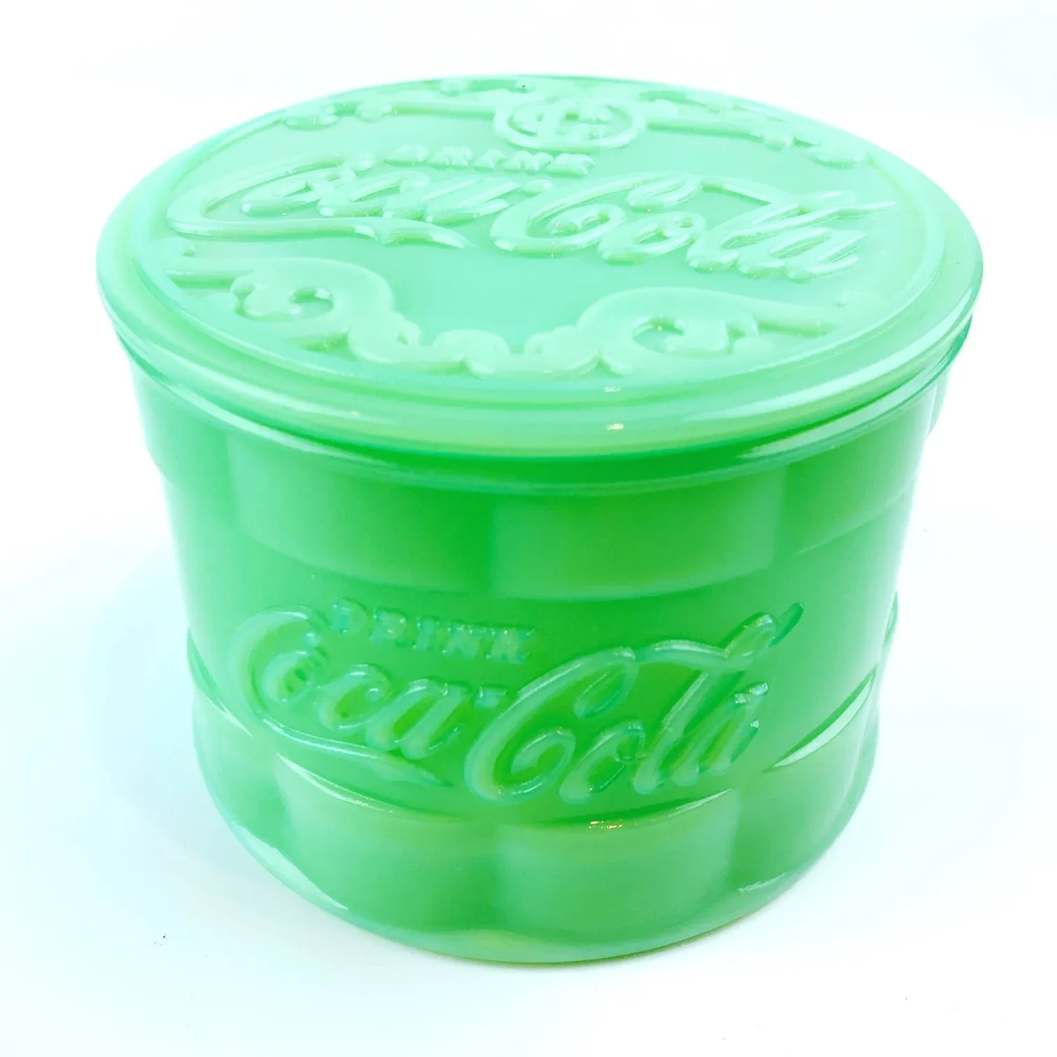 TableCraft Coca-Cola Coke Jadeite Green Glass Salt Cellar  Box