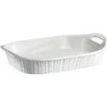 Corningware 1105936 French White 3qt/2.85L Oblong Ceramic Casserole Bakeware Dish