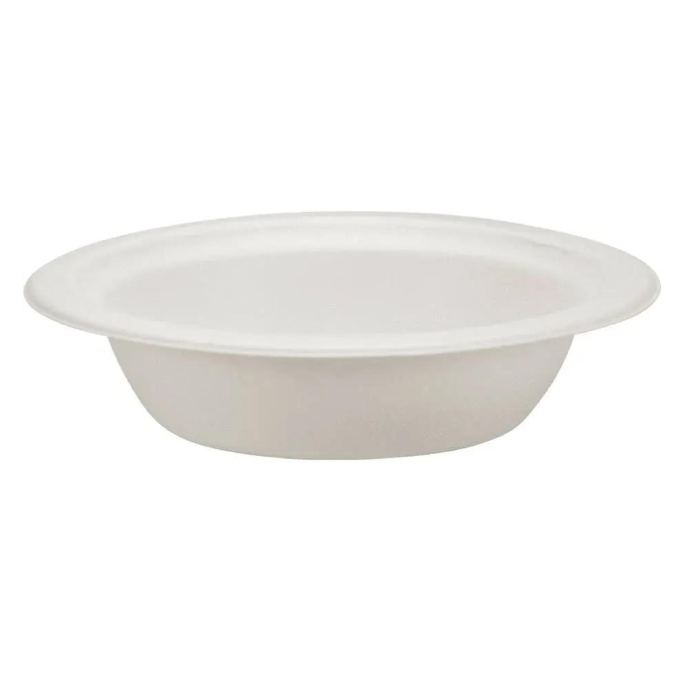 Nicole Home Collection Compostable Heavy Duty 12 oz Disposable Paper Bowls 100% Bagasse Biodegradable Eco-Friendly Natural Sugarcane 50 Count