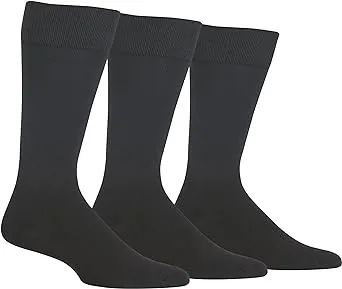 Men&#039;s Super Soft Dress Crew Socks-3 Pair Pack-Patterns and Textures Black Ass...