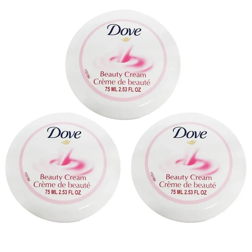 Dove Beauty Cream, Body &amp; Face &amp; Skin, Nourish &amp; Moisturize. 2.53FO. Pack of 2