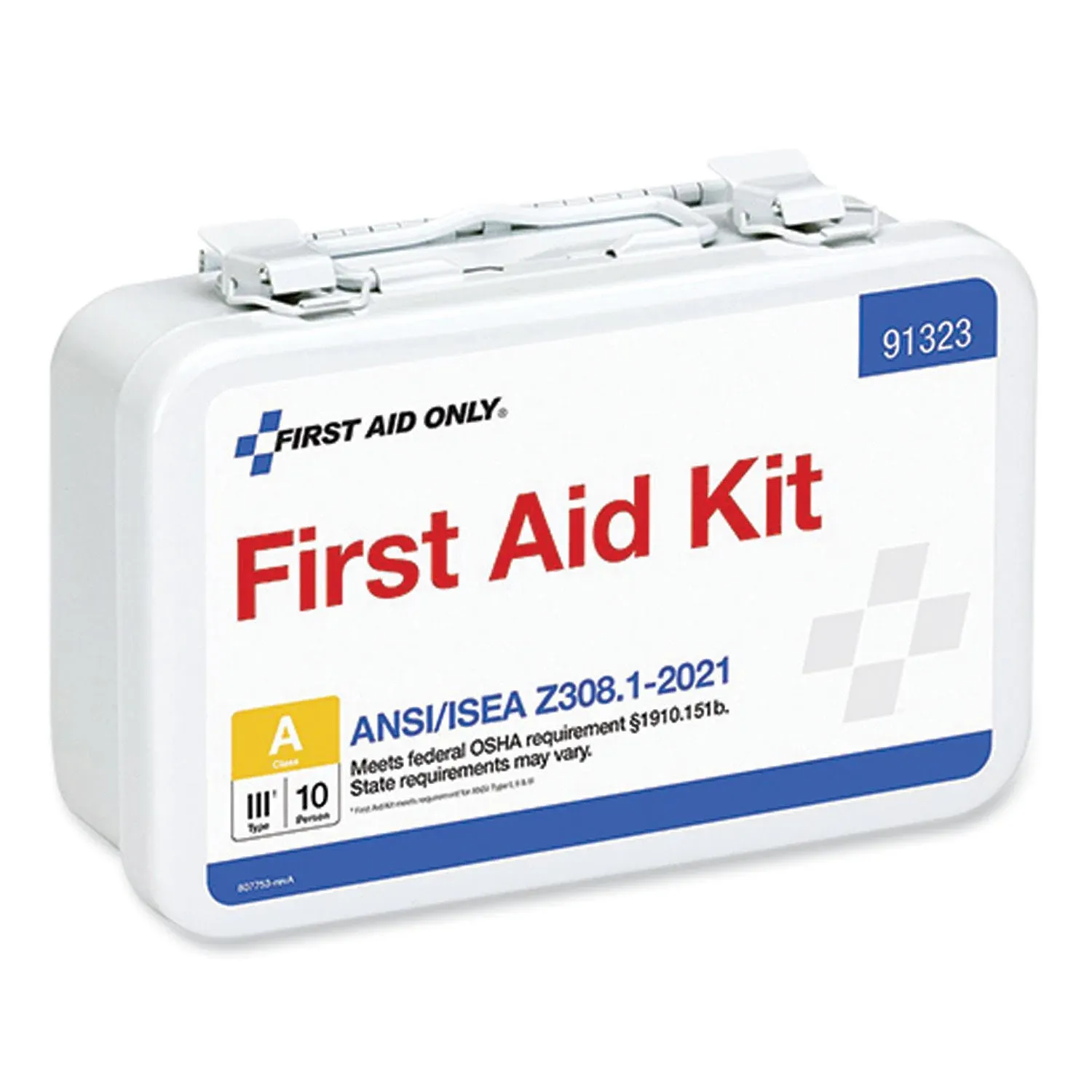 FIRST AID ONLY Fist Aid Kit: Gen Purpose/Industrial/Workplace, 10 People Served per Kit, Metal