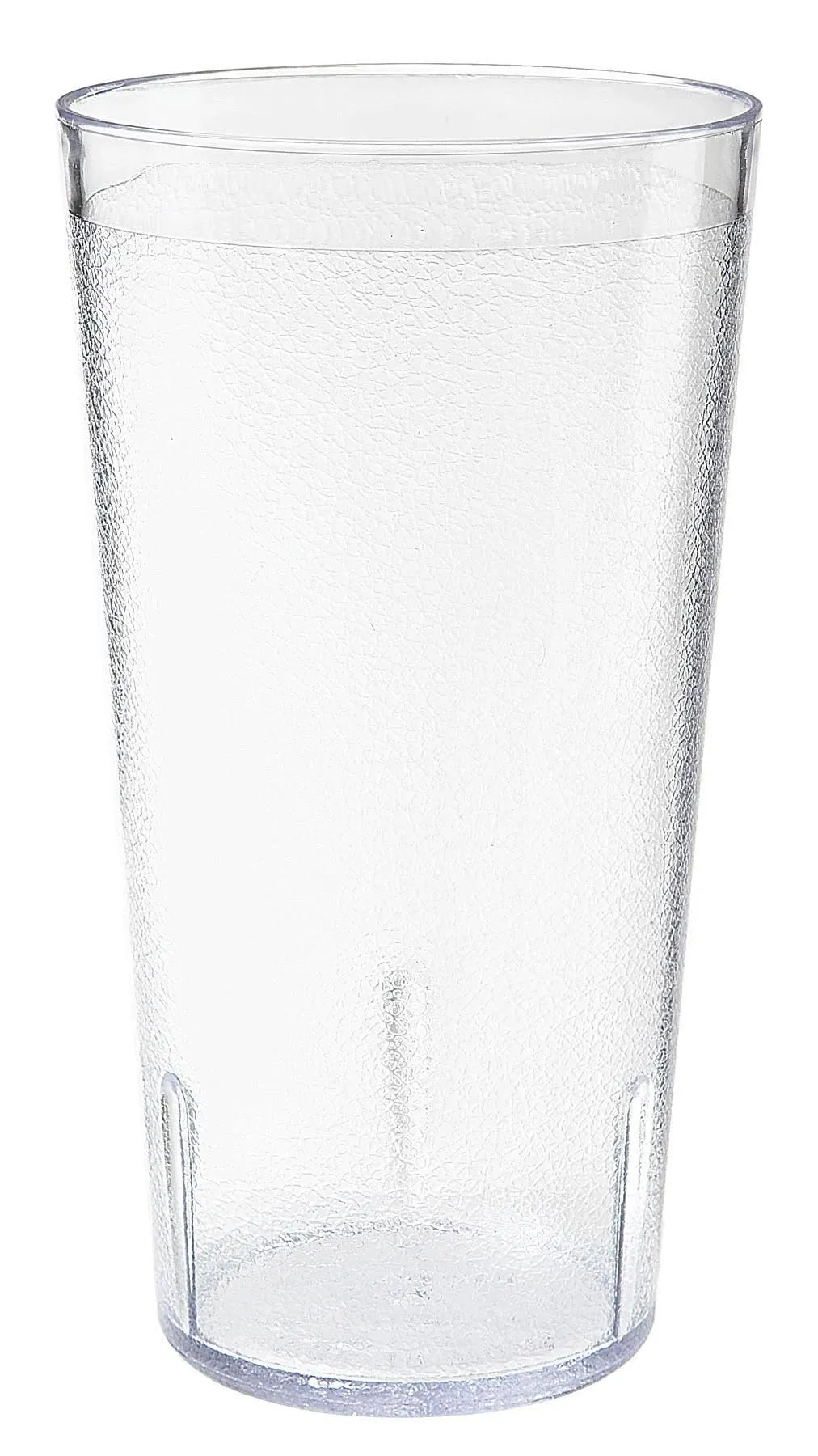 Tumbler, 32 oz. (33.5 oz. rim full), 3-7/8in. dia. x 7-1/4in.H, textured, stackable, BPA free, SAN, clear, NSF