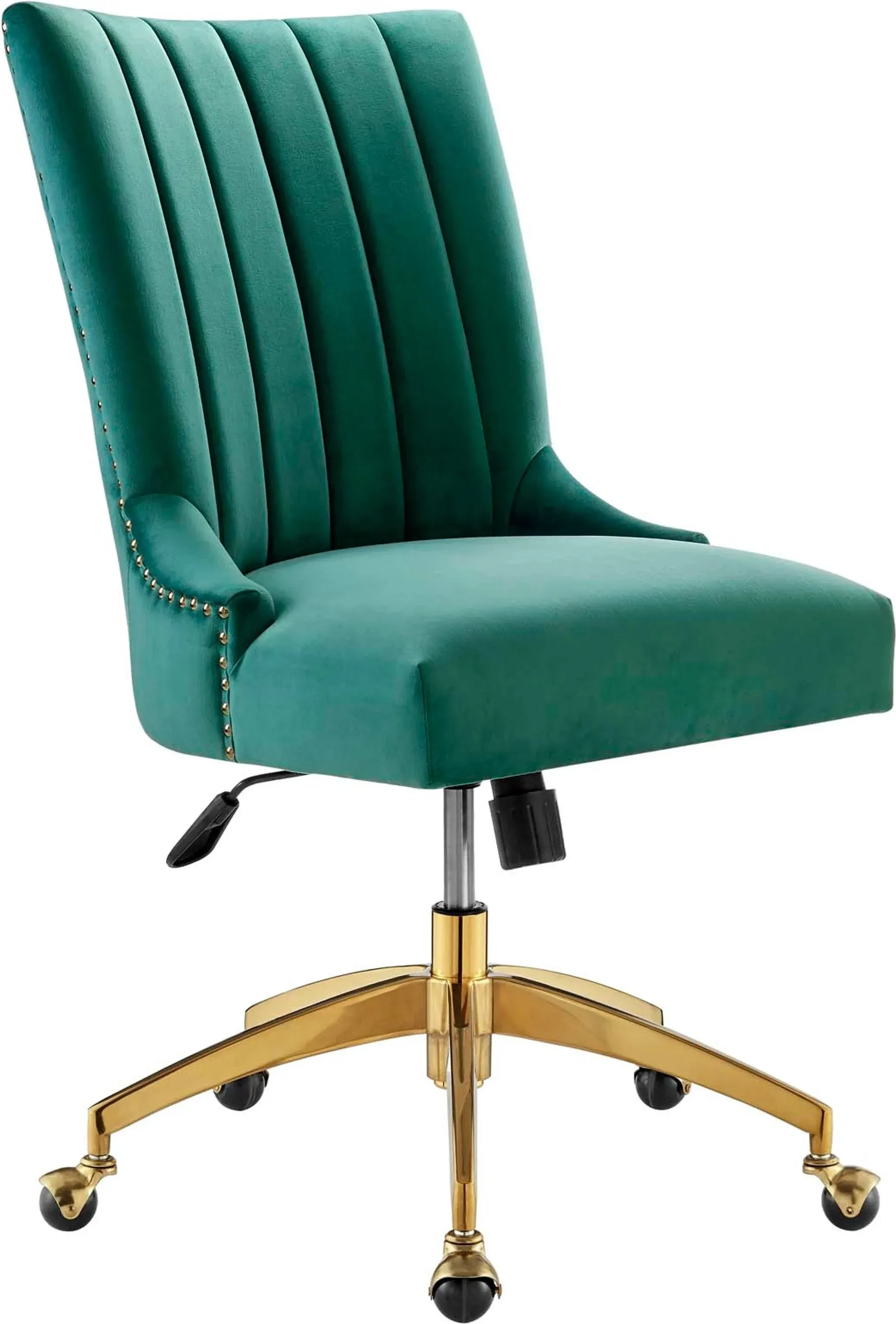 Modway Empower Channel Tufted Performance Velvet Office Chair, Gold Teal