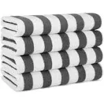 Cali Cabana Striped Beach Towels (4 Pack), 30x60 in., Color Options 100% Soft Cotton