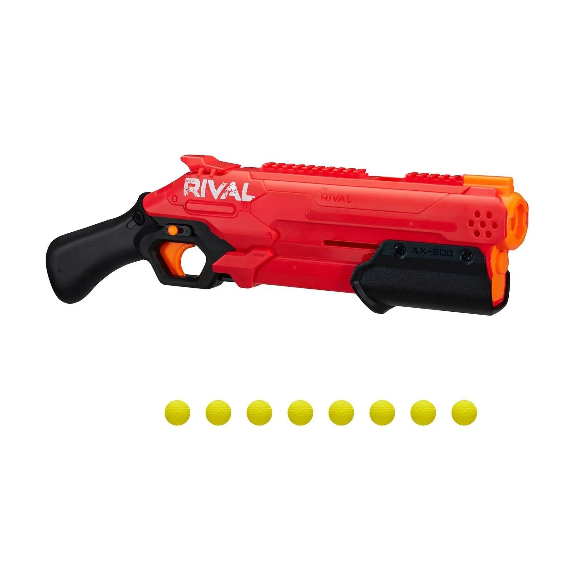 Nerf Rival Takedown XX-800 Blaster - Pump Action, Breech-Load, 8-Round Capacity, 90 FPS, 8 Official Rival Rounds - Team Red